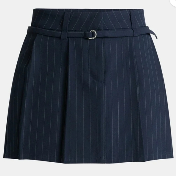 NOBO Dresses & Skirts - Nobo Navy Striped Pleated Mini Skirt Sz XL